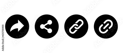 Arrow share and link button icon vector. Repost and hyperlink symbol
