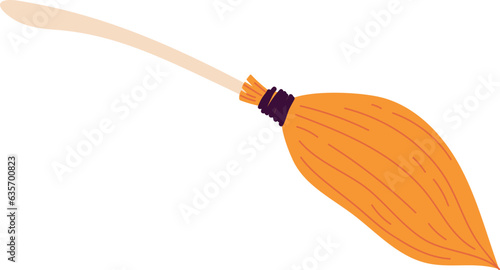 Cute broomstick halloween illustration 
