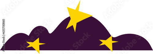Spooky midnight cloud and stars halloween illustration