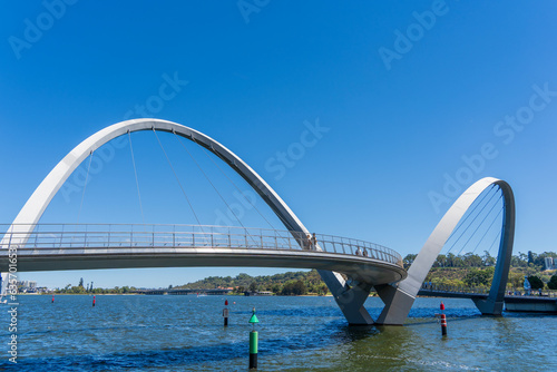 Elizabeth Quay Bridge in Perth Central Business District, Western Australia.