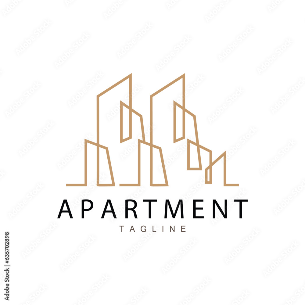 Apartment Building Logo, Modern Design Style Line Vector Symbol Illustration Template Apartment Building Logo, Modern Design Style Line Vector Symbol Illustration Template