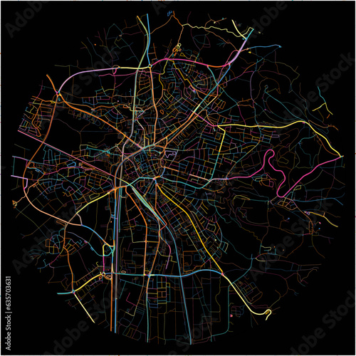 Colorful Map of NeumarktinderOberpfalz, Bavaria with all major and minor roads.