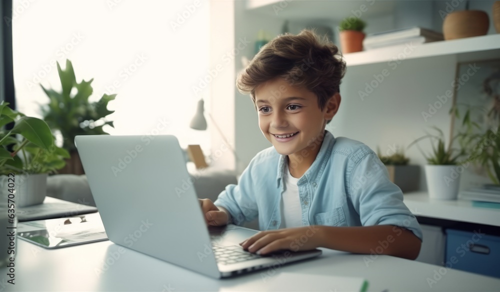 Boy Engaged in PC Studies Boy Engaged in PC Studies