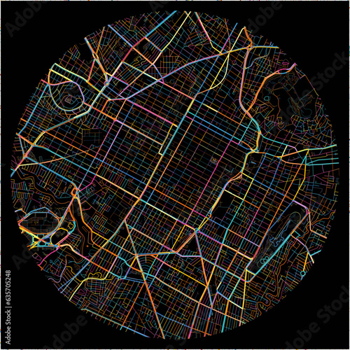 Colorful Map of Puebla, Puebla with all major and minor roads.