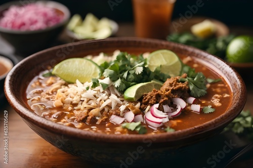 Pozole, comida tipica mexicana photo