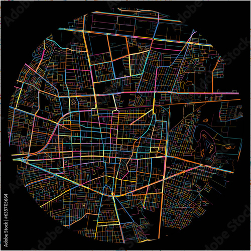 Colorful Map of Celaya, Guanajuato with all major and minor roads. photo