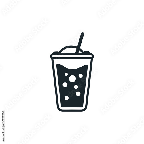 Cup Of Bubble Tea Logo Emblem