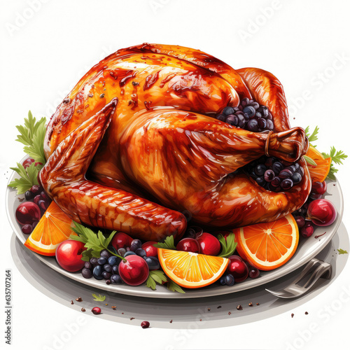 Clipart of Thanksgiving turkey dish