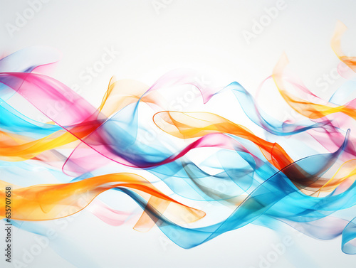 Colorful party streamers, horizontal pattern, isolated