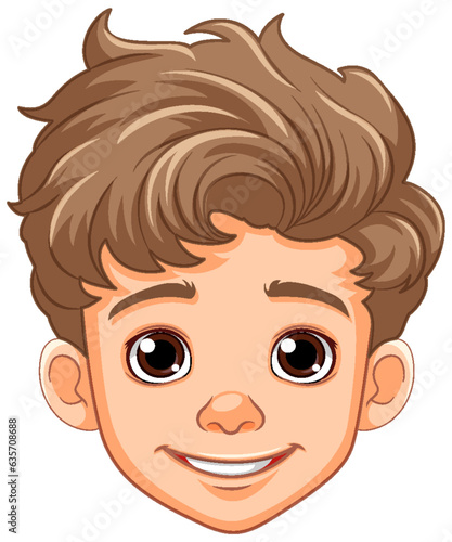 Boy cartoon head isolated