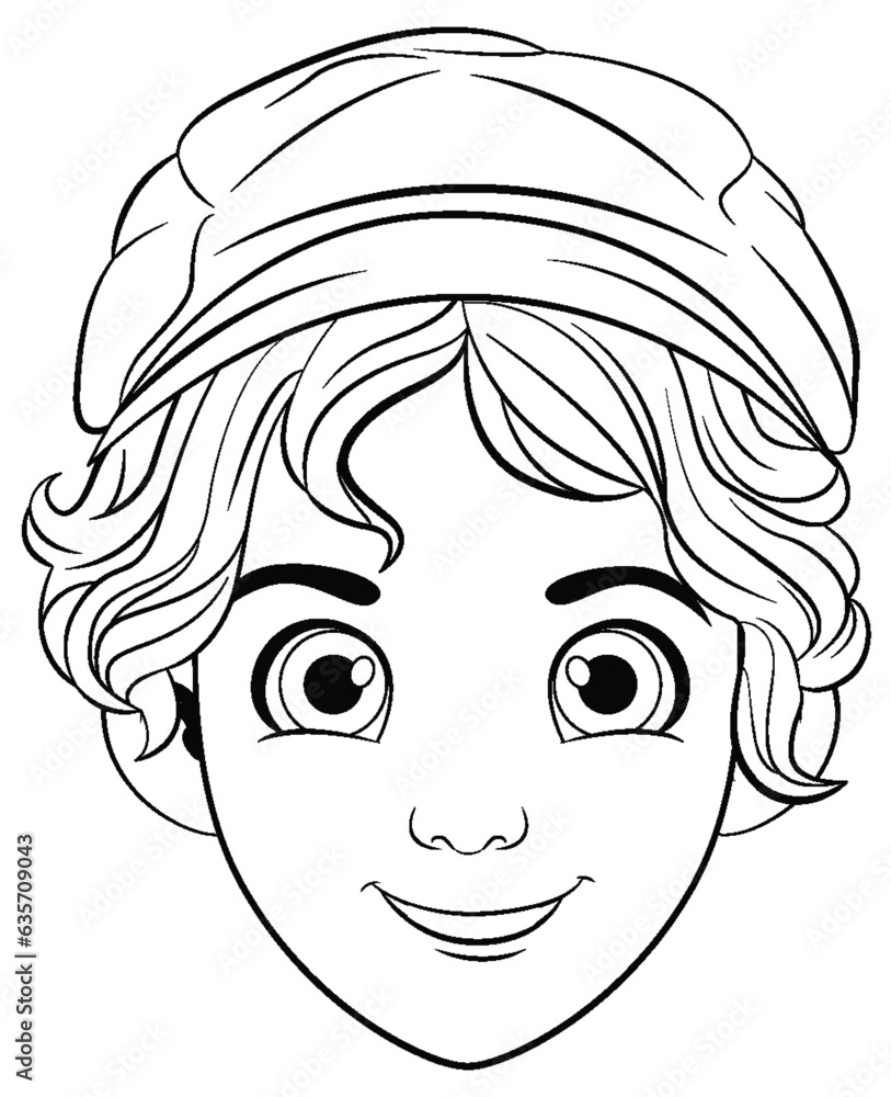 Male teen cartoon wearing hat Male teen cartoon wearing hat