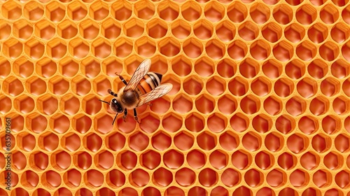 bee on honeycomb closeup full background © kimly