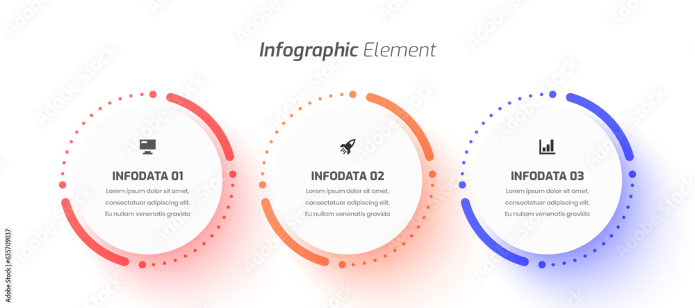 Vector Infographic Business with Thin Line, Circle Label, Icon and 3 Options for Presentation Vector Infographic Business with Thin Line, Circle Label, Icon and 3 Options for Presentation