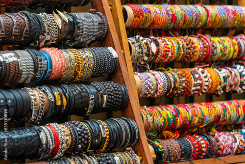 Colourful bracelets at Fremantle Markets in Western Australia.  photo