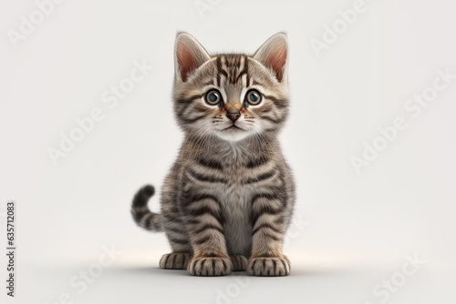 Adorable 3D Baby Cat on Pose