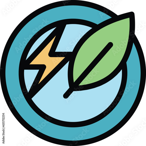 Leaf energy metabolic icon outline vector. Body nutrition. Diet process color flat