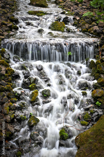 Waterfalls can vary in size  ranging from small  delicate streams from massive  thunderous falls.