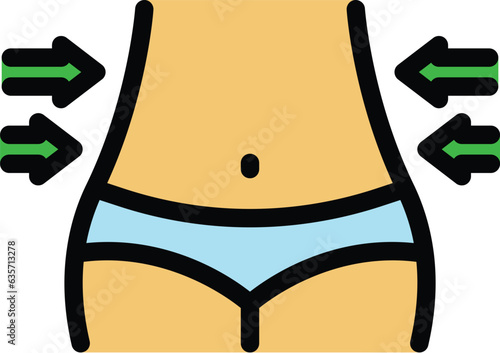 Metabolic fit icon outline vector. Diet energy. Food nutrition color flat