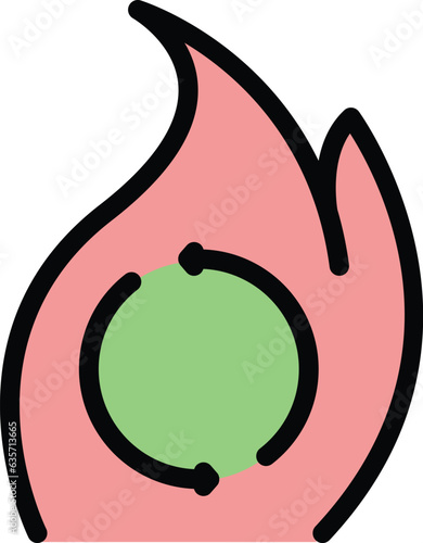 Metabolic icon outline vector. Diet energy. Chemical body color flat