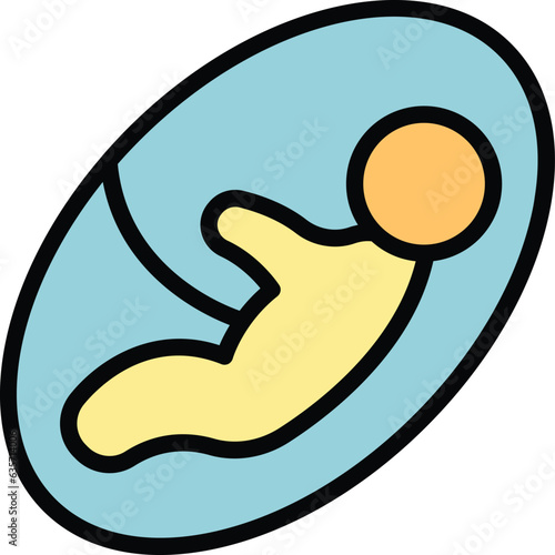 Kid birth icon outline vector. Baby infant. Milk born color flat
