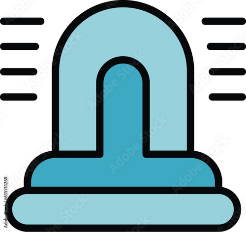 Infant ambulance car icon outline vector. Newborn care. Diaper feed color flat