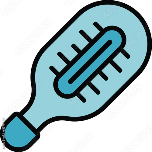 Baby thermometer icon outline vector. Newborn care. Health mom color flat