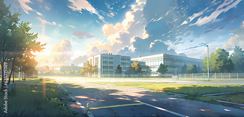 TRPGやゲームの背景として使える建物の裏庭