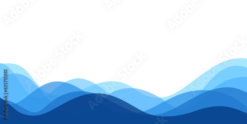 Transparent blue waves background. Abstract curvy lines wave for business card background photo