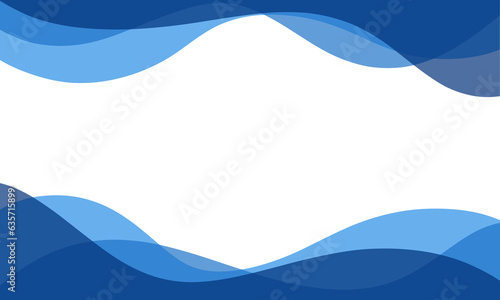 Abstract blue wave business card frame background 