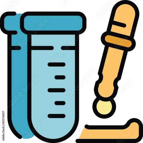 Baby test tube icon outline vector. Infant care. Child happy color flat