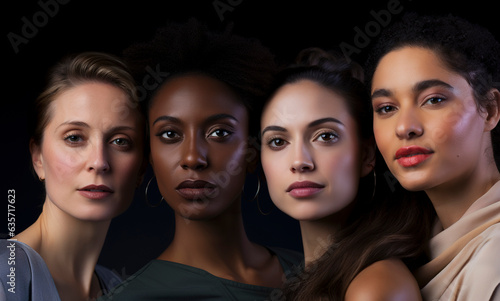 Portrait of diverse group Of beautiful women