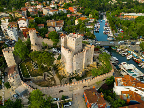 fantasy fairy tale castle in istanbul - shot from drone flight © Yar