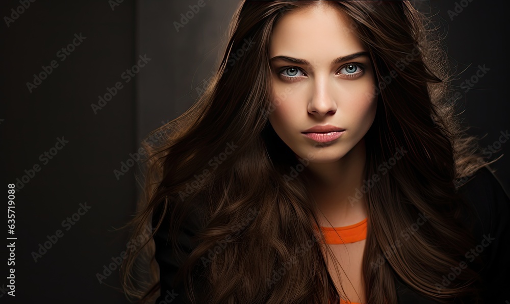 Photo of a woman with long brown hair and blue eyes
