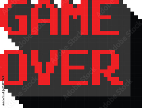 Game over Pixel art vector