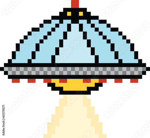 UFO pixel art vector