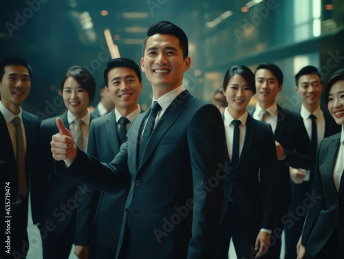 Asian business man in self-confident for group corporate leader