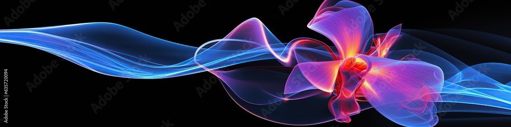 Obraz premium Linear abstraction. Orchid flower. Generative AI