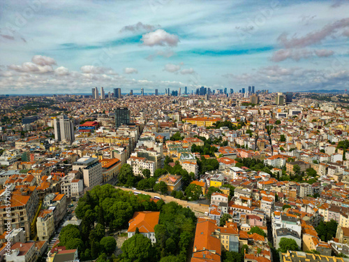 rooftops of istanbul - shot from drone flight