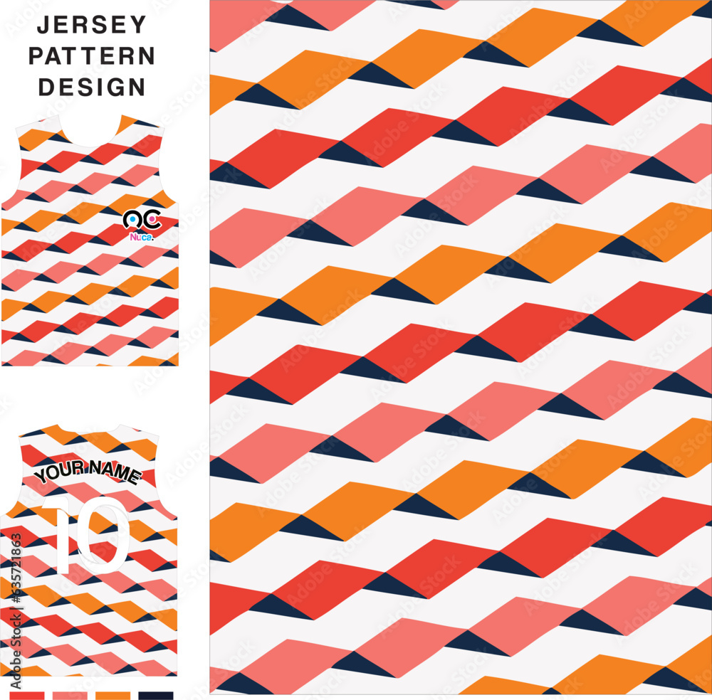 Obraz premium Abstract retro stripes concept vector jersey pattern template for printing or sublimation sports uniforms football volleyball basketball e-sports cycling and fishing Free Vector.