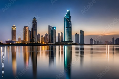.modern skyscrapers can be seen from the corniche
