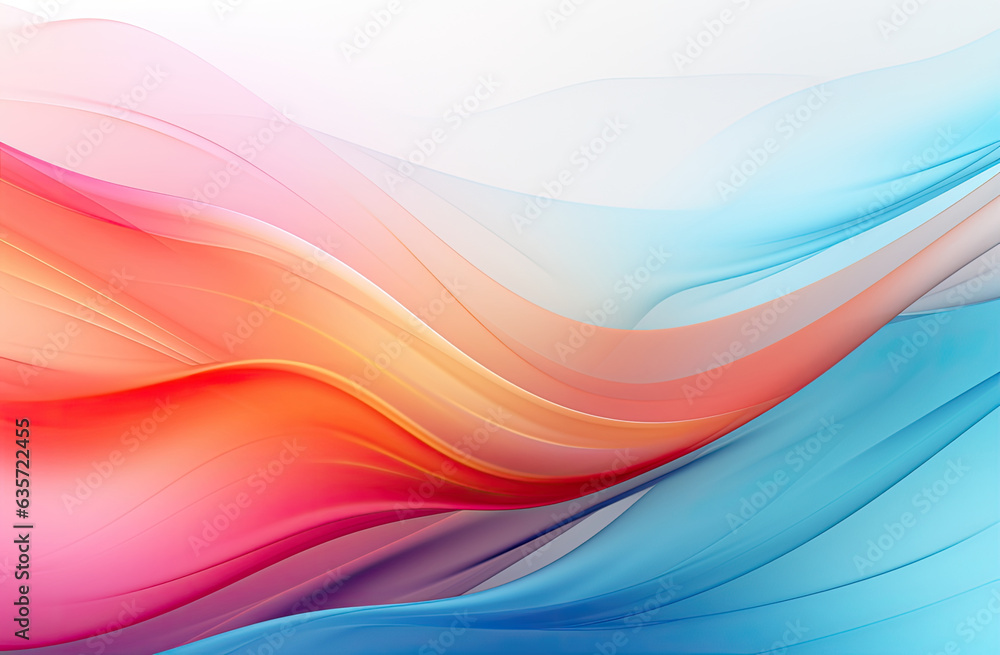 abstract background with smooth wavy lines in orange and blue colors. created by generative AI technology. abstract background with smooth wavy lines in orange and blue colors. created by generative AI technology.