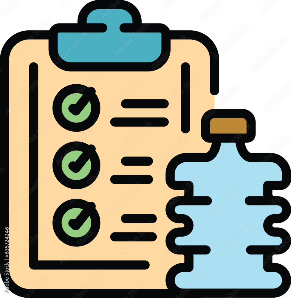 Clipboard water delivery icon outline vector. Service cooler. Big office color flat Clipboard water delivery icon outline vector. Service cooler. Big office color flat