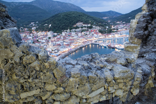 parga tourist resort in greece sea beach summer holidays photo