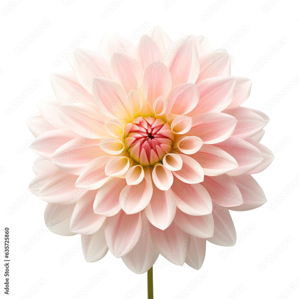 pink dahlia flower isolated on transparent background cutout