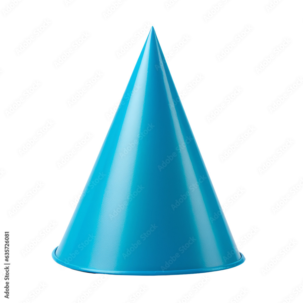 blue party hat isolated on transparent background cutout