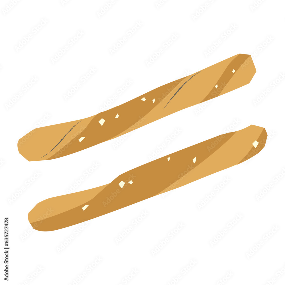 Breadsticks flat illustration