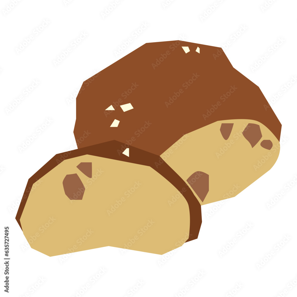 Ciabatta bread flat illustration Ciabatta bread flat illustration