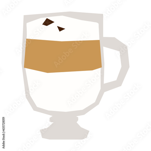 Caffe latte flat illustration