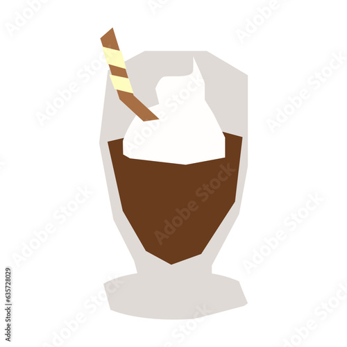 Glace coffee flat illustration