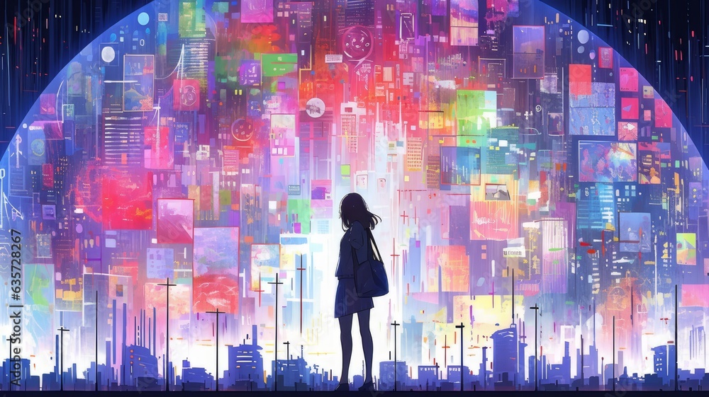 man artificial intelligence digital city man artificial intelligence digital city